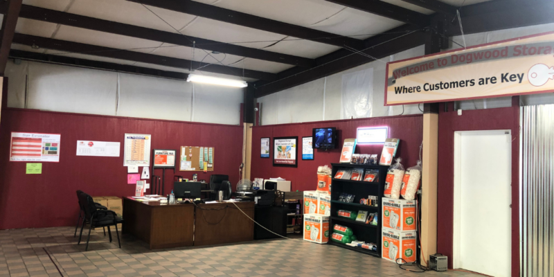 interior of self storage facility main office milton fl